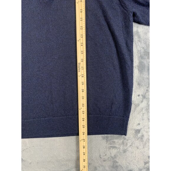 Untuckit Men's 100% Extra Fine Merino Wool Sz XXL Blue 1/4 Zip Sweater Henley - Picture 6 of 6